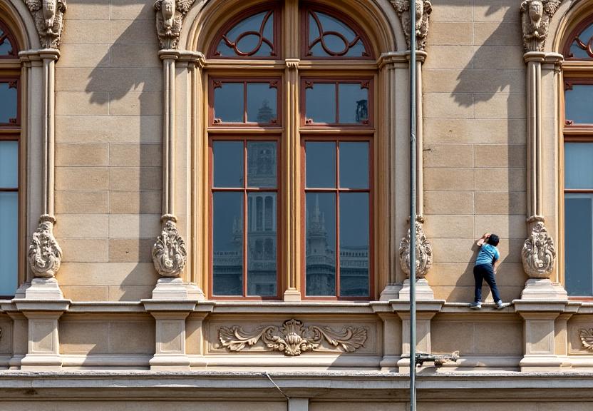 Restauración de ventanas en Palacio Real