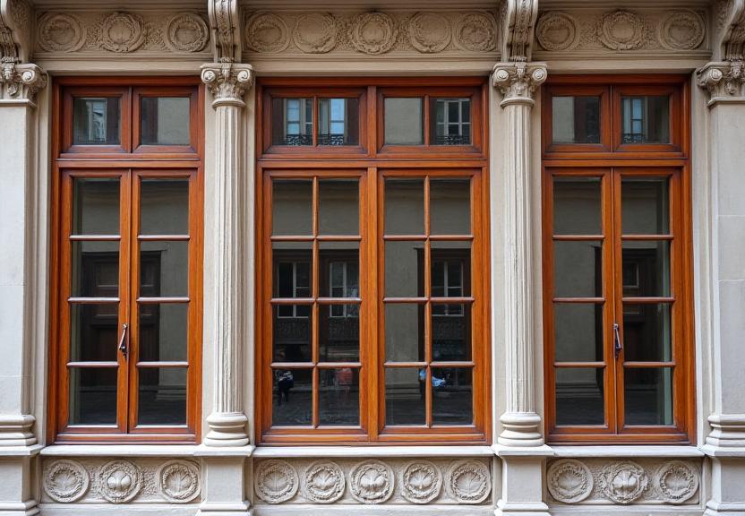 Ventanas históricas restauradas en palacio madrileño
